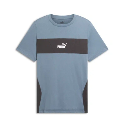Puma Power Men's Colorblock T-shirt In Gray Skies