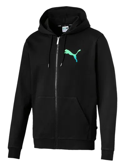 Puma Power Summer Logo-print Hoodie In Black