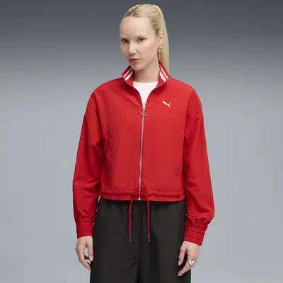 Puma Premium Ess Woven Jacket Women In Red
