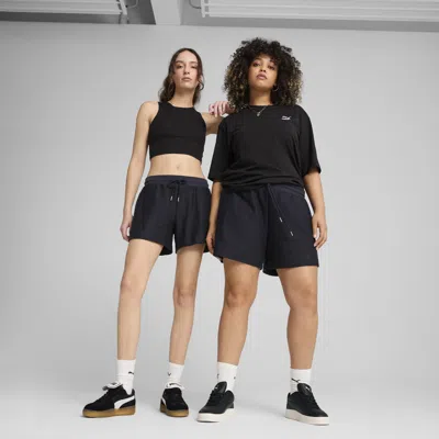 Puma Premium Essentials A-line Women's 4" Jacquard Shorts In Blue