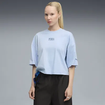 Puma Premium Essentials Graphic T-shirt Women In Blue