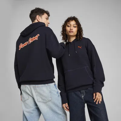 Puma Premium Essentials Men's Relaxed Hoodie In Blue
