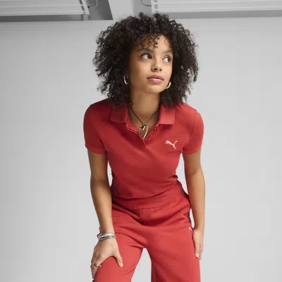 Puma Premium Essentials Women's Polo Shirt In Red