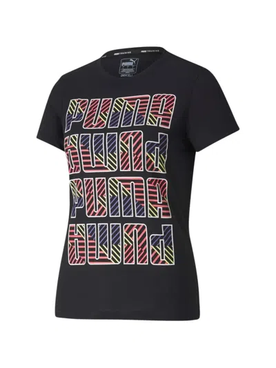 Puma Printed Crew-neck T-shirt In Black