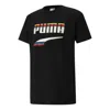 Puma Printed Round Neck T-shirt 'black White'