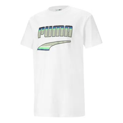 Puma Printed Round Neck T-shirt 'white Green'