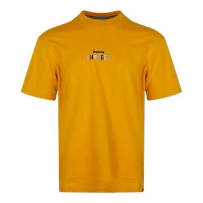 Puma Printed Short Sleeve Tee Men Gold In Yellow