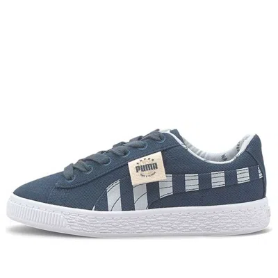 Puma (ps)  Basket Canvas Little 'time 4 Change - Dark Denim' In Blue