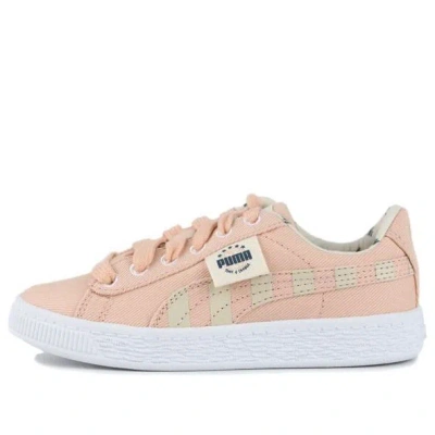 Puma (ps)  Basket Canvas Little 'time 4 Change - Pink Sand' In Neutral