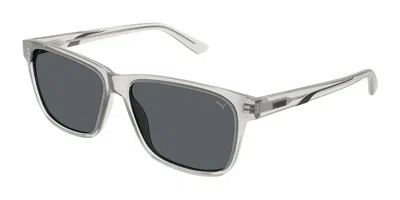 Puma Pu0467s 005 Men's Sunglasses Clear Size 57 In Transparent