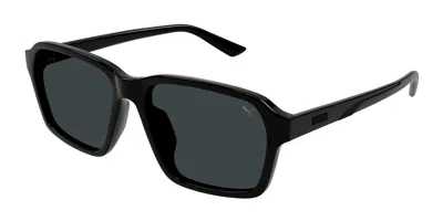 Puma Pu0478sa Asian Fit 001 Men's Sunglasses  Size 58 In Black