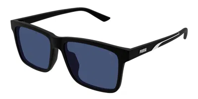 Puma Pu0479sa Asian Fit 002 Men's Sunglasses Black Size 58
