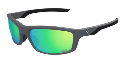 Puma Pu0480s 003 Men's Sunglasses Grey Size 62 In Gray
