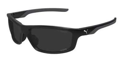Puma Pu0480s Polarized 002 Men's Sunglasses Black Size 62
