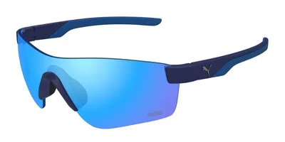 Puma Pu0481s 004 Men's Sunglasses Blue Size 99