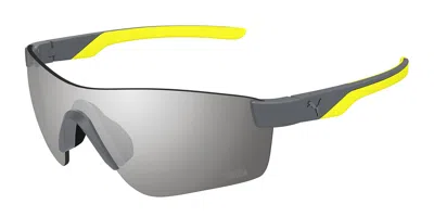 Puma Pu0481s 005 Men's Sunglasses Grey Size 99 In Gray