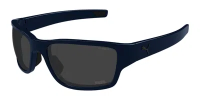 Puma Pu0482s Polarized 005 Men's Sunglasses Blue Size 62