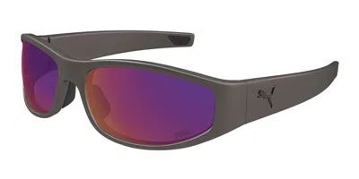 Puma Pu0483s 002 Men's Sunglasses Silver Size 65