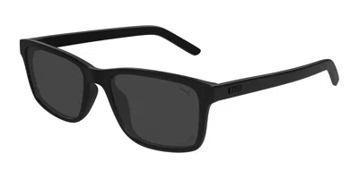 Puma Pu0493s Polarized 002 Men's Sunglasses Black Size 55