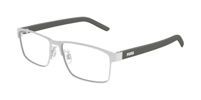 Puma Pu0504oa Vestibilità Orientale 002 Occhiali Da Vista Argentati Per Uomo (solo Montatura) In Silver