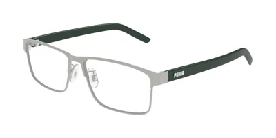 Puma Pu0504oa Vestibilità Orientale 004 Occhiali Da Vista Argentati Per Uomo (solo Montatura) In Gray