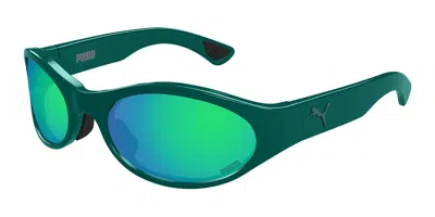 Puma Pu0520s 003 Men's Sunglasses Green Size 61 - Free Rx Lenses  - Free Rx Lenses