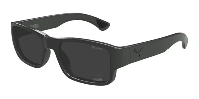 Puma Pu0521s Polarized 003 Men's Sunglasses Grey Size 55 - Free Rx Lenses  - Free Rx Lenses In Gray