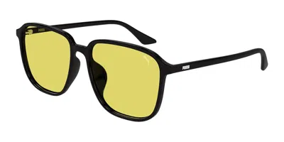 Puma Pu0525sa Vestibilità Orientale 002 Occhiali Da Sole Neri Per Uomo In Black