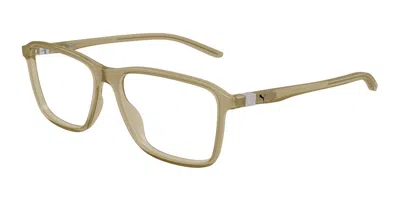 Puma Pu0536o 004 Men's Glasses Brown Size 55 - Free Lenses - Blue Light Block Available In Sand