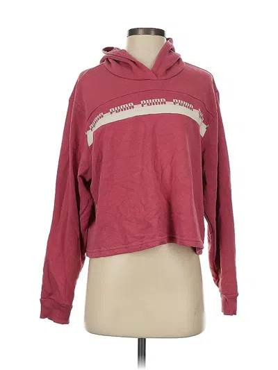 Pre-owned Puma Pullover Hoodie In Burgundy