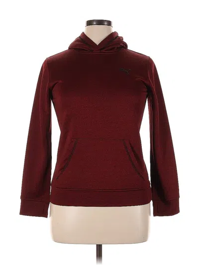 Pre-owned Puma Pullover Hoodie In Burgundy