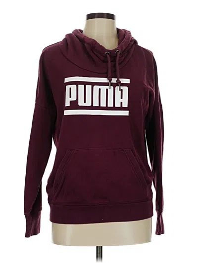 Pre-owned Puma Pullover Hoodie In Burgundy