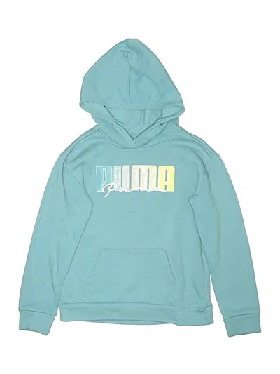 Pre-owned Puma Kids' Pullover Hoodie In Teal