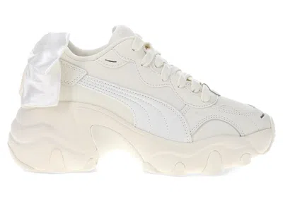 Pre-owned Puma Pulsar Wedge Bowknot (women's) Sneakers In Frosted Ivory/silver In Multi