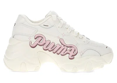 Pre-owned Puma Pulsar Wedge Collegecore (women's) Sneakers In Frosted Ivory/whisp Of Pink/white