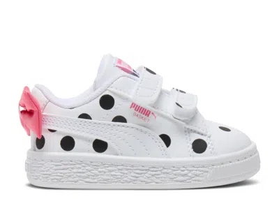 Puma Babies'   Basket Toddler 'bow Polka Dots' In White