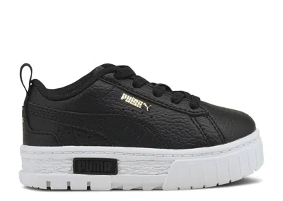 Puma Babies'   Mayze Leather Infant 'black Team Gold'
