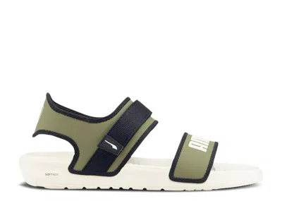 Puma Softride Slide 'white Dark Green Moss'