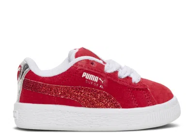 Puma Babies'   Suede Xl Toddler 'holiday Glitz' In Red