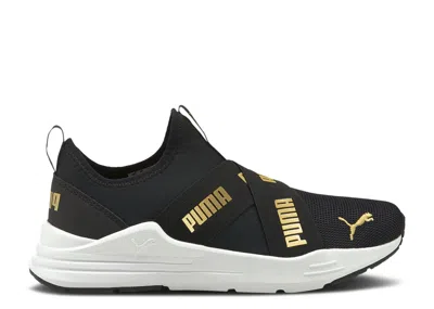 Puma Wired Run Slip-on Big Kid 'black Team Gold'