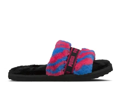 Puma Wmns Fluff Slide 'wild - Beetroot Purple' In Black