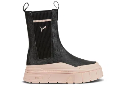 Puma Wmns Mayze Stack Chelsea Boot 'black Rose Quartz'