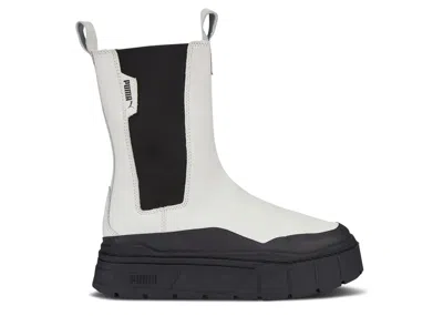 Puma Wmns Mayze Stack Chelsea Boot 'vaporous Grey Black' In Gray