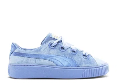 Puma Wmns Platform Kiss Velvet 'lavender Lustre' In Blue