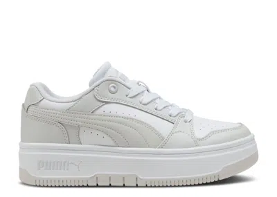 Puma Wmns Rebound Femme Low 'white Feather Grey' In Gray
