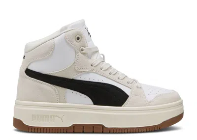 Puma Wmns Rebound Femme Mid Suede 'white Black Frosted Ivory'