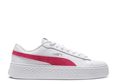 Puma Wmns Smash Platform Leather 'white Bright Rose'