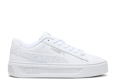 Puma Wmns Smash Platform V3 'white Silver Rose'