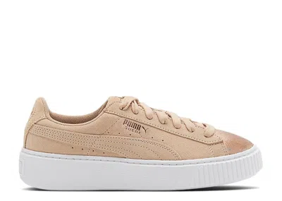 Puma Wmns Suede Platform Lunalux 'cream Tan' In White
