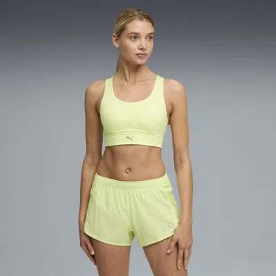 Puma Pwrbreathe Run Women's Moisture Wicking, High Impact Sports Bra In Green